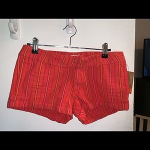 Coral striped shorts NWT
